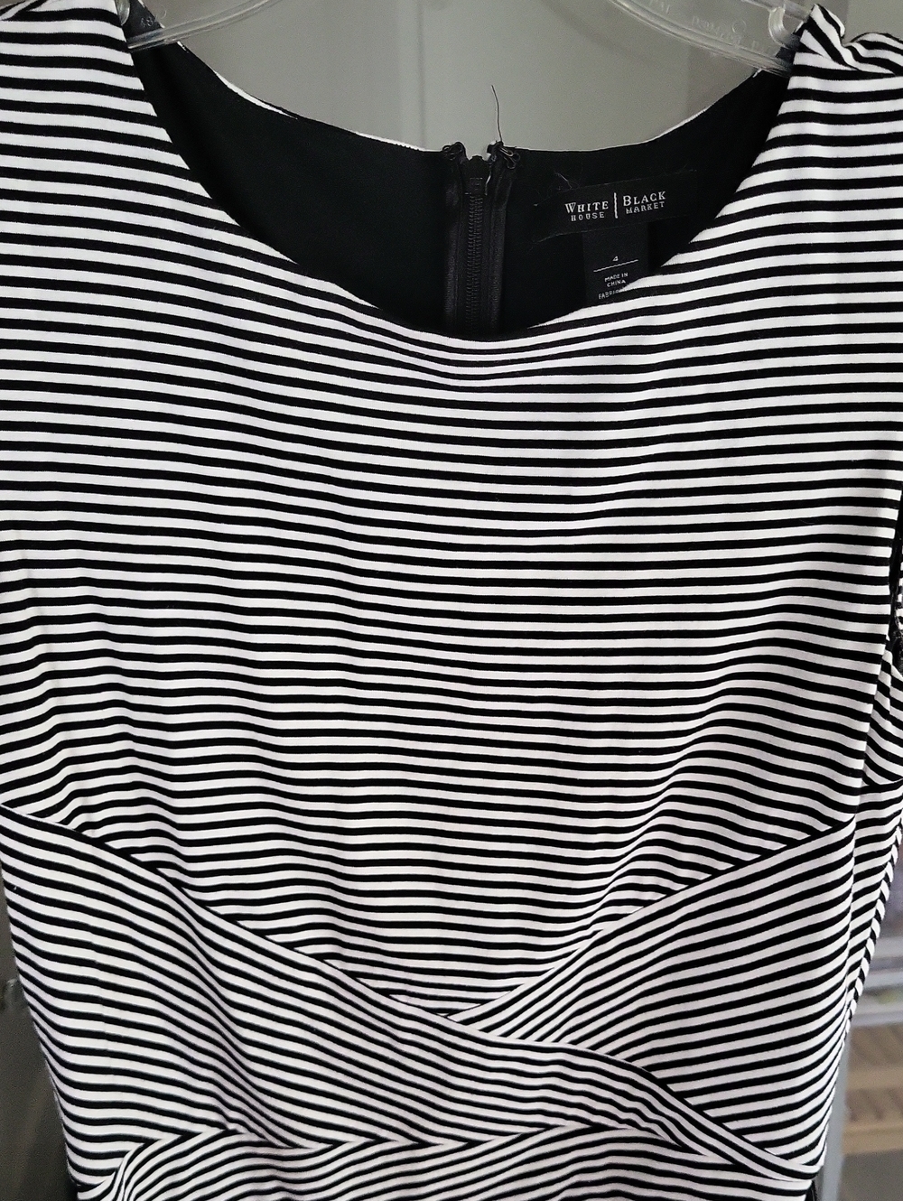 White House Black Market, Black and White Striped Sheath Dress, SIZE 4
